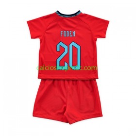 Inghilterra Foden 20 Bambino Maglia Trasferta World Cup 2022 Manica Corta (+ Pantaloncini)
